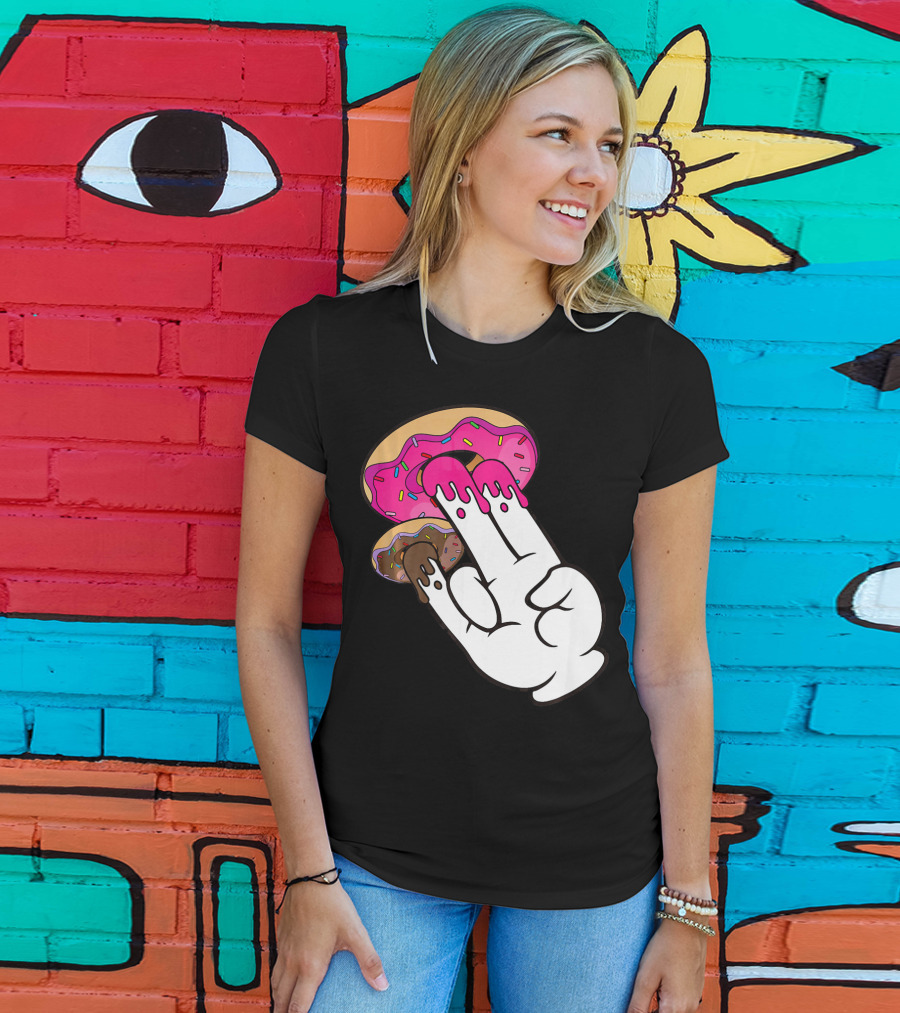 Funny Donuts With The Shocker Hand Gesture And Sprinkled Frosting T-Shirt