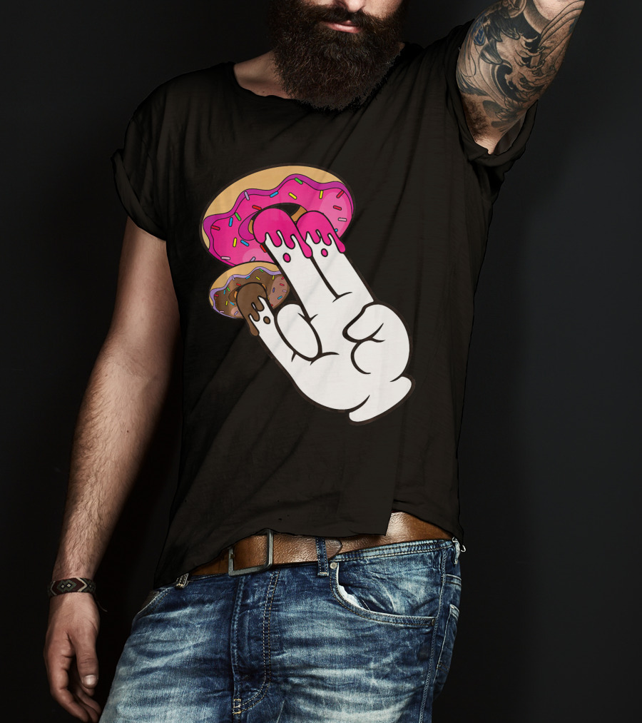 Funny Donuts With The Shocker Hand Gesture And Sprinkled Frosting T-Shirt