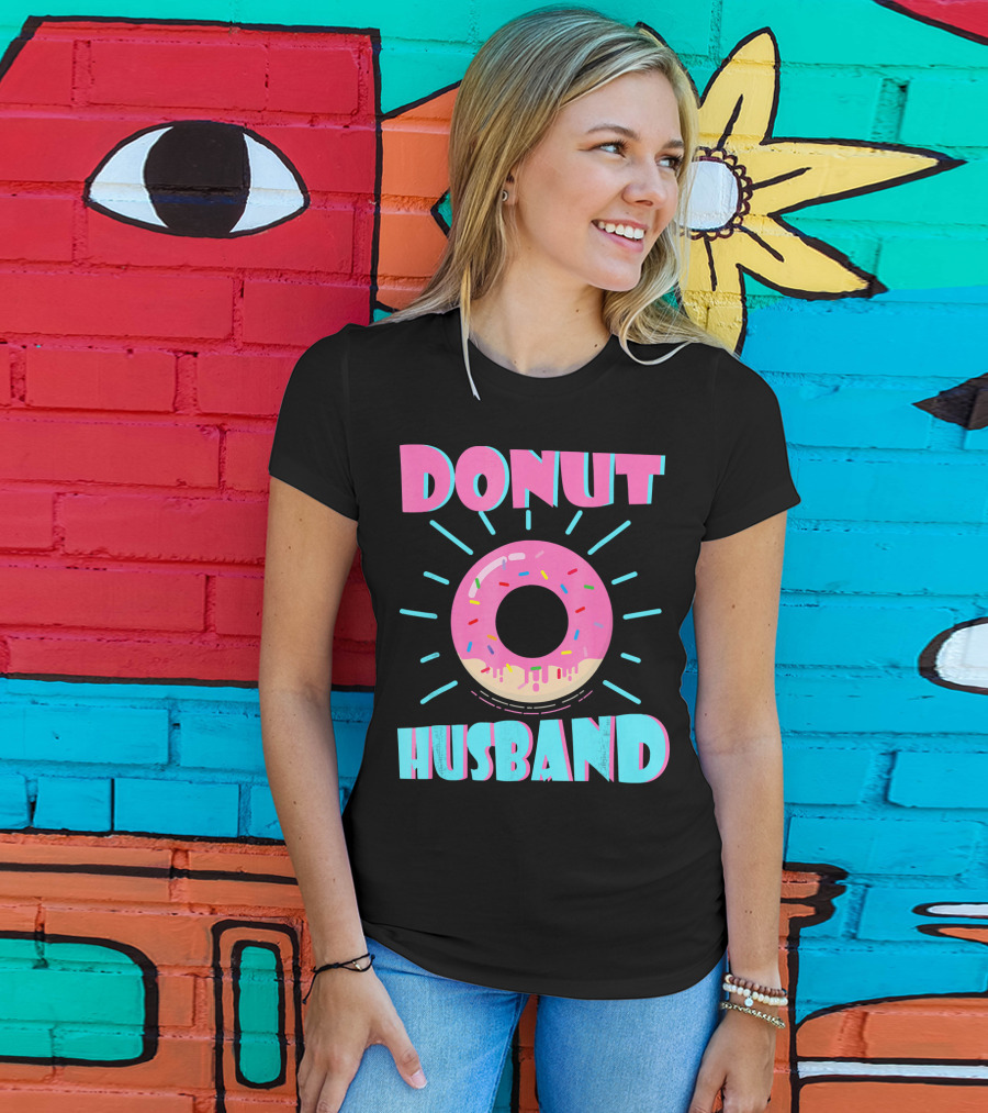 Donut Husband Pink Frosted Donut With Sprinkles T-Shirt