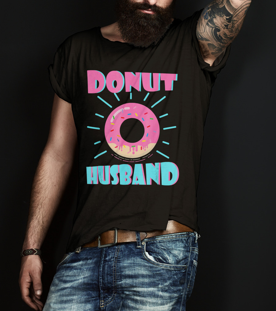 Donut Husband Pink Frosted Donut With Sprinkles T-Shirt