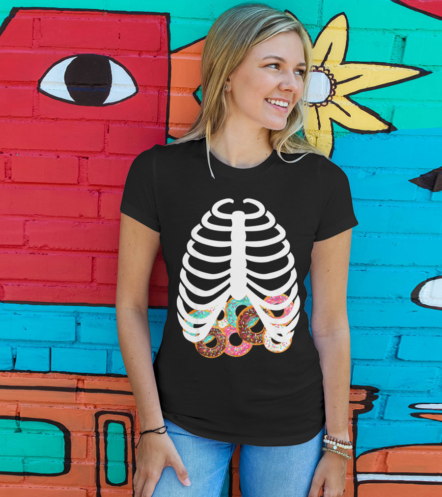 Halloween Adult Kids Rib Bone Donut Food Costume T-Shirt