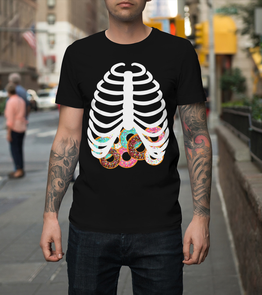Halloween Adult Kids Rib Bone Donut Food Costume T-Shirt