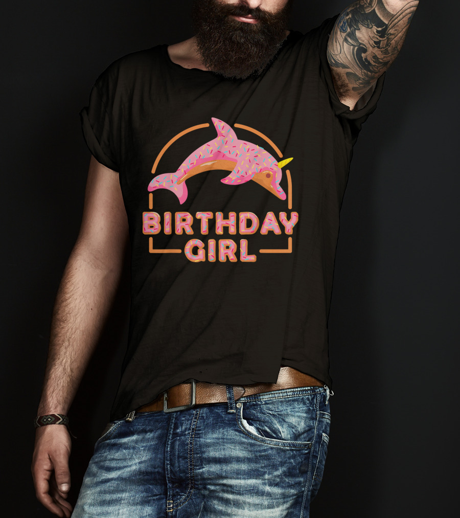Birthday Girl Sweet Dolphicorn Donut Bday T-Shirt
