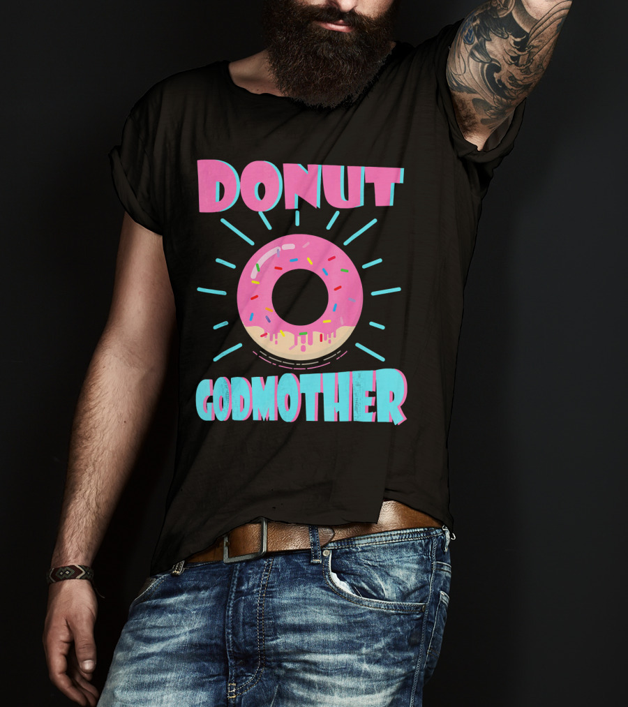 Donut Godmother Pink Frosted Donut With Sprinkles T-Shirt