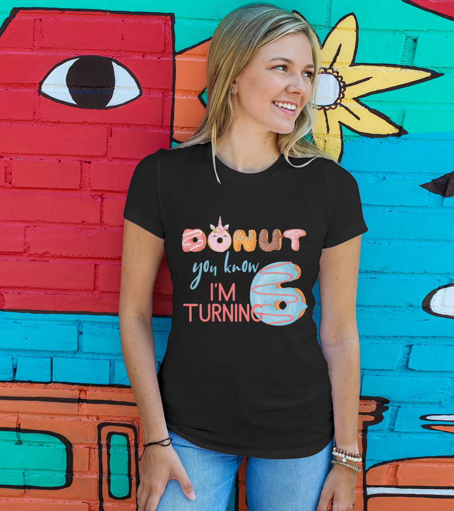 Donut You Know I'm Turning 6 Unicorn Kids Birthday T-Shirt