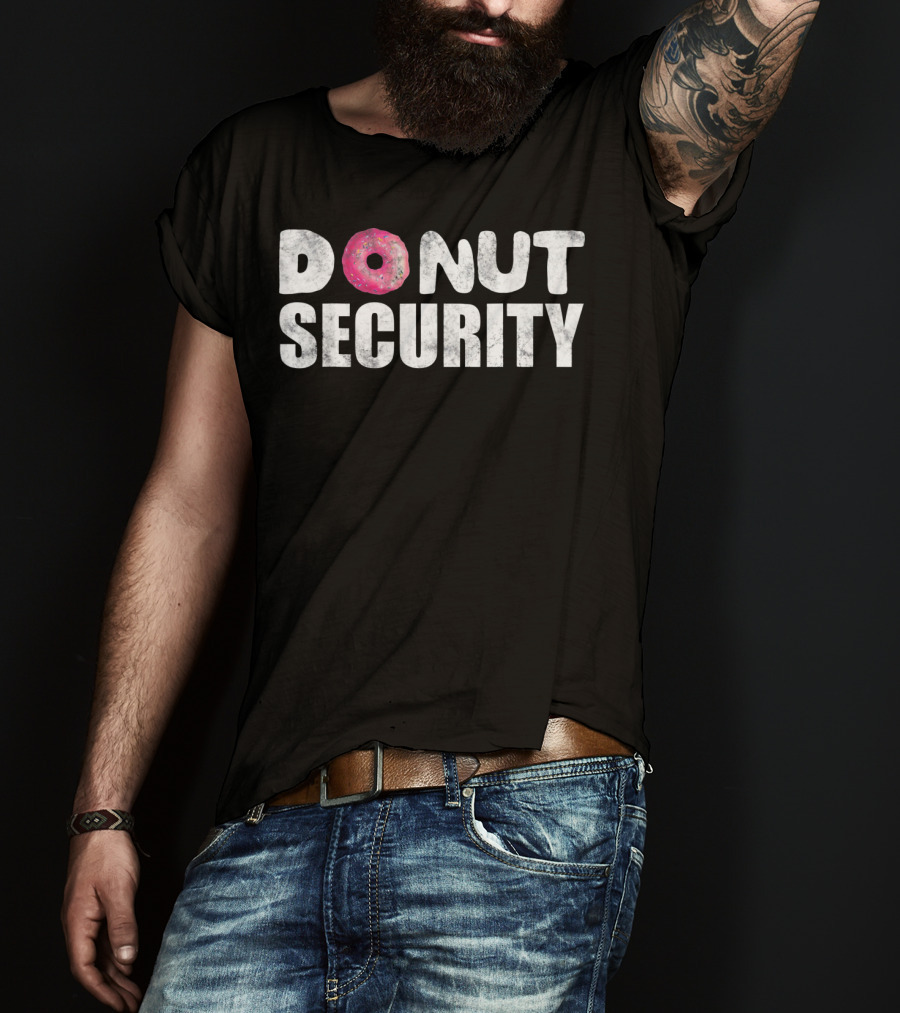 Donut Security Pink Frosted Doughnut Lettering T-Shirt
