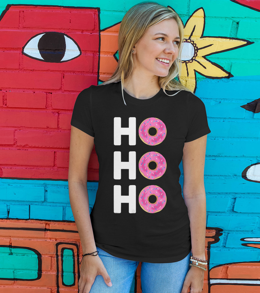 HO HO HO Funny Christmas Donut T-Shirt