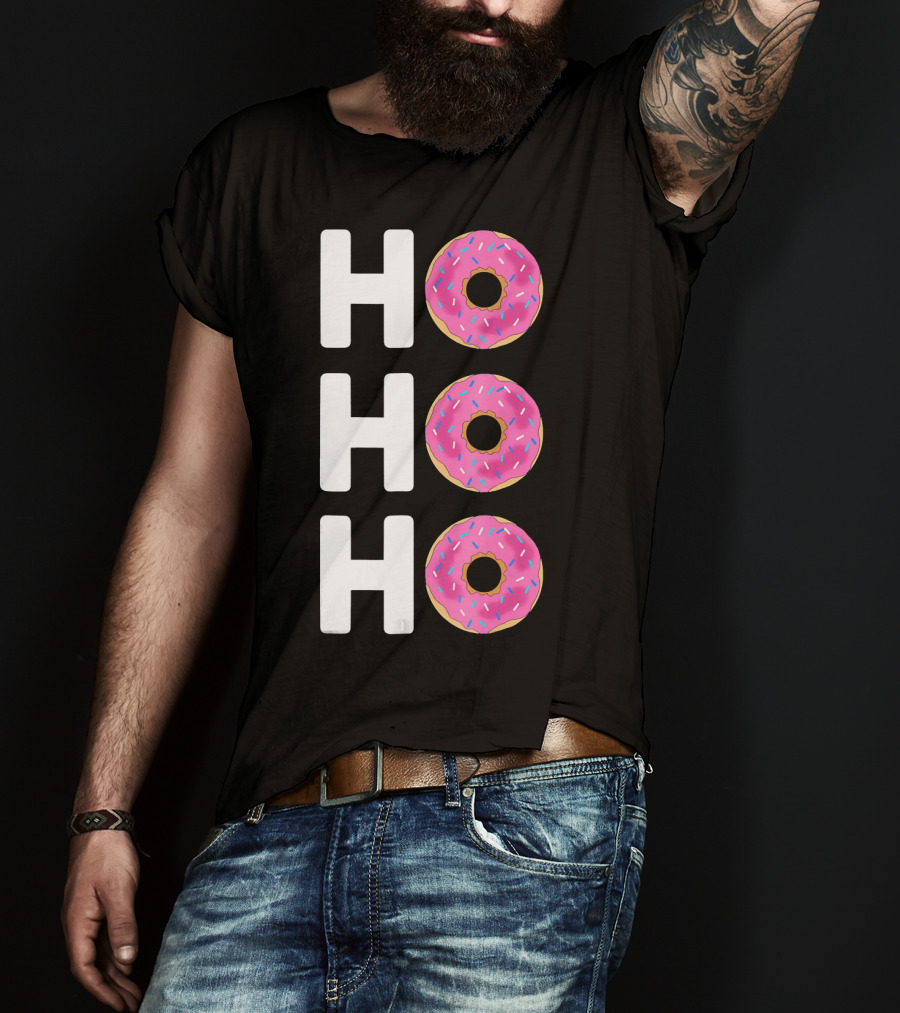 HO HO HO Funny Christmas Donut T-Shirt