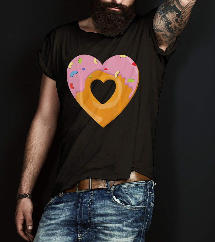 Donut Heart Cute Donut Heart WomenYouth Va T-Shirt