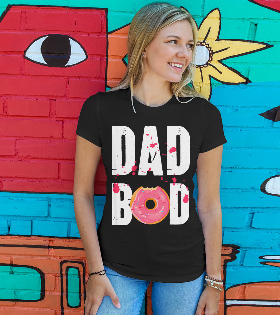 Dad Bod Donut Pink Sprinkle Humor T-Shirt