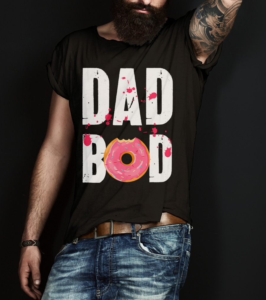 Dad Bod Donut Pink Sprinkle Humor T-Shirt