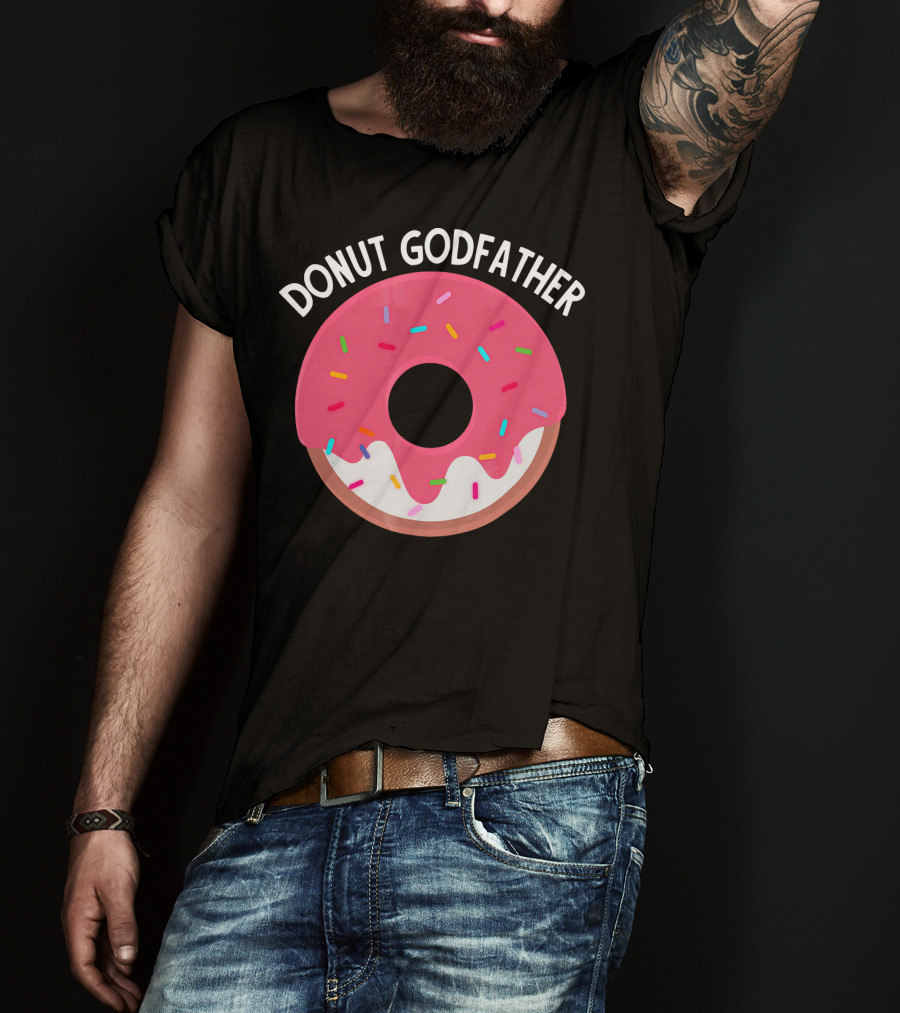 Donut Godfather Sprinkles Pink Donut T-Shirt