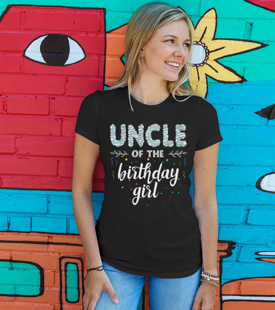 Uncle Of The Birthday Girl Confetti Fun T-Shirt
