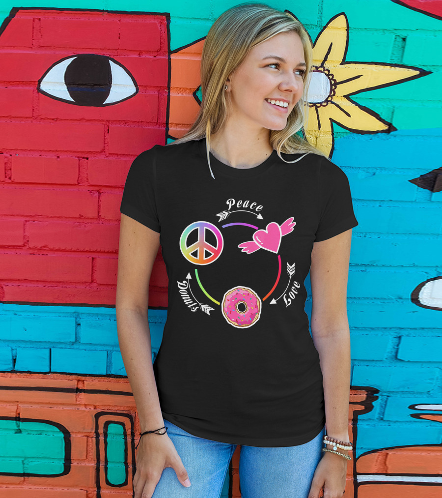 Peace Love Donuts Funny Donut I Love Donuts Lover T-Shirt