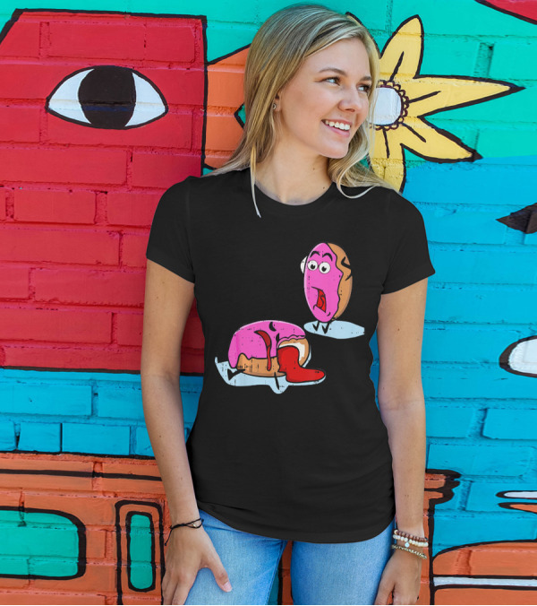 Dead Doughnut Bite Funny Donut Joke Swee Comic Reaction T-Shirt