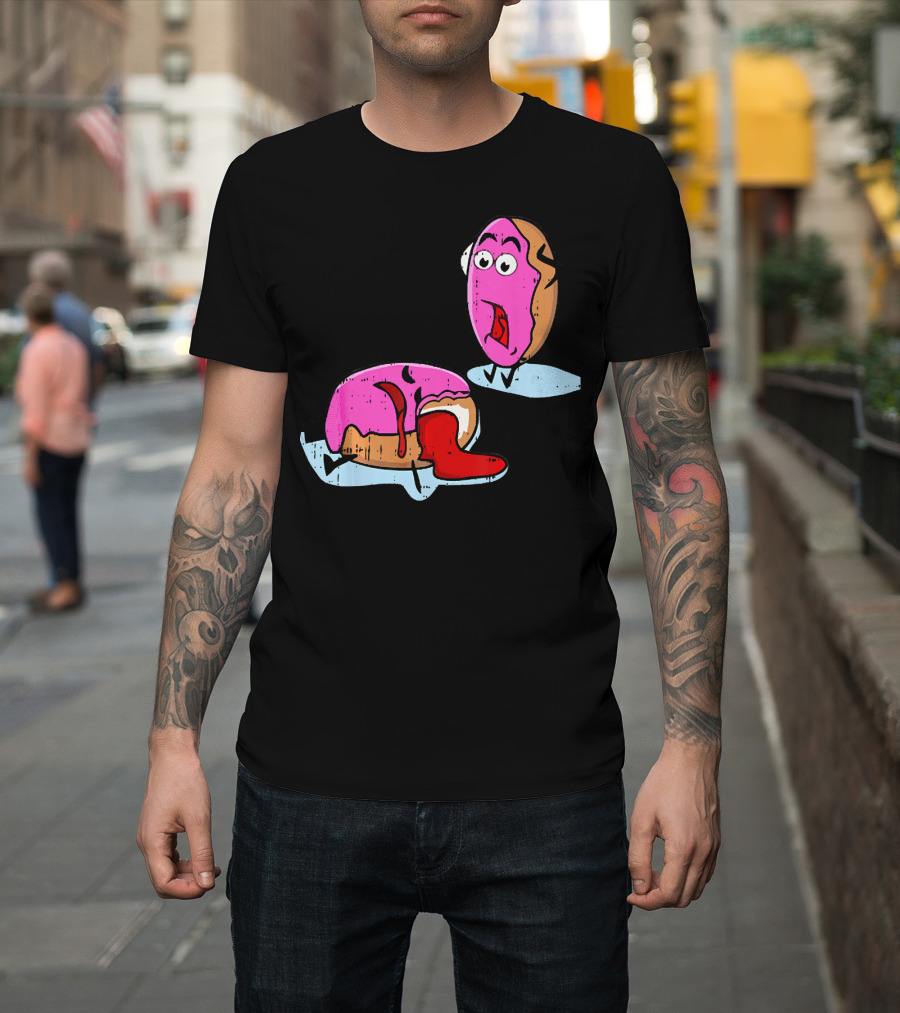 Dead Doughnut Bite Funny Donut Joke Swee Comic Reaction T-Shirt