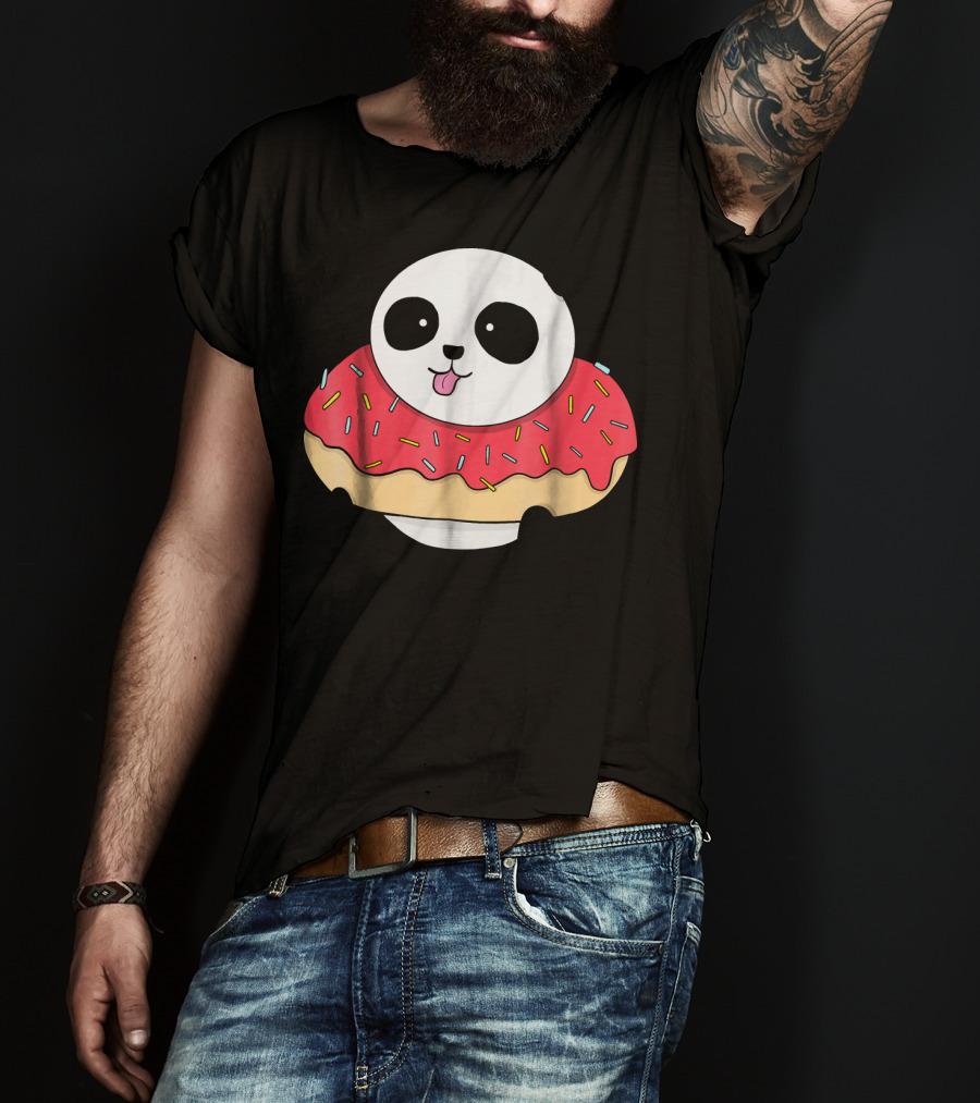 Cute Baby Panda With Sprinkled Donut Squish T-Shirt