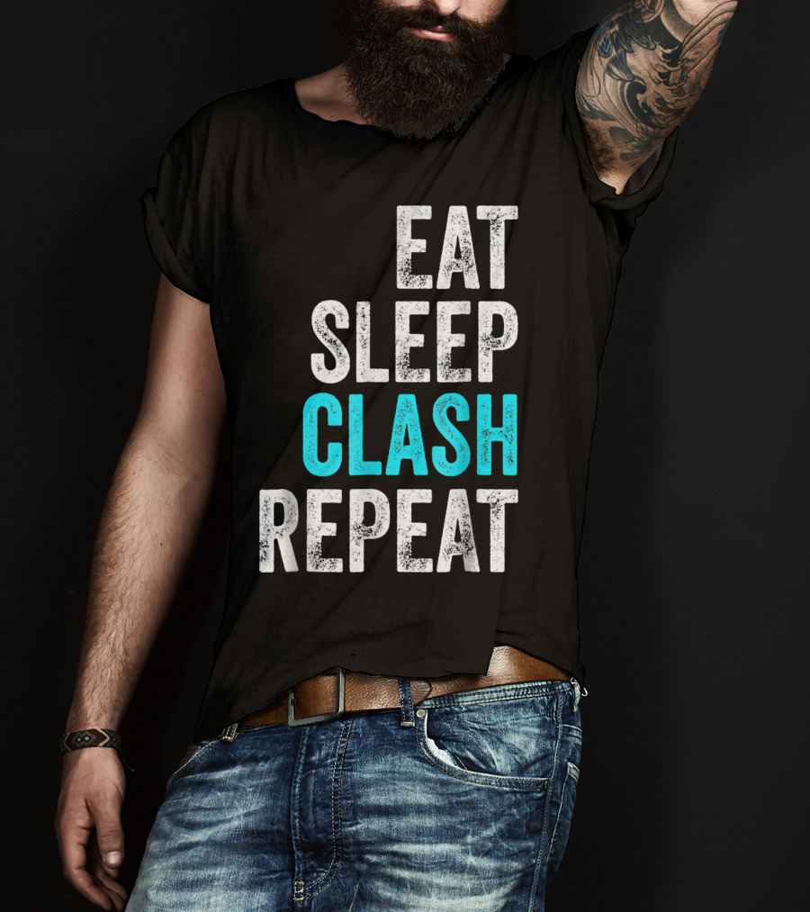 Mens Gaming Clan Eat Sleep Clash Repeat T-Shirt