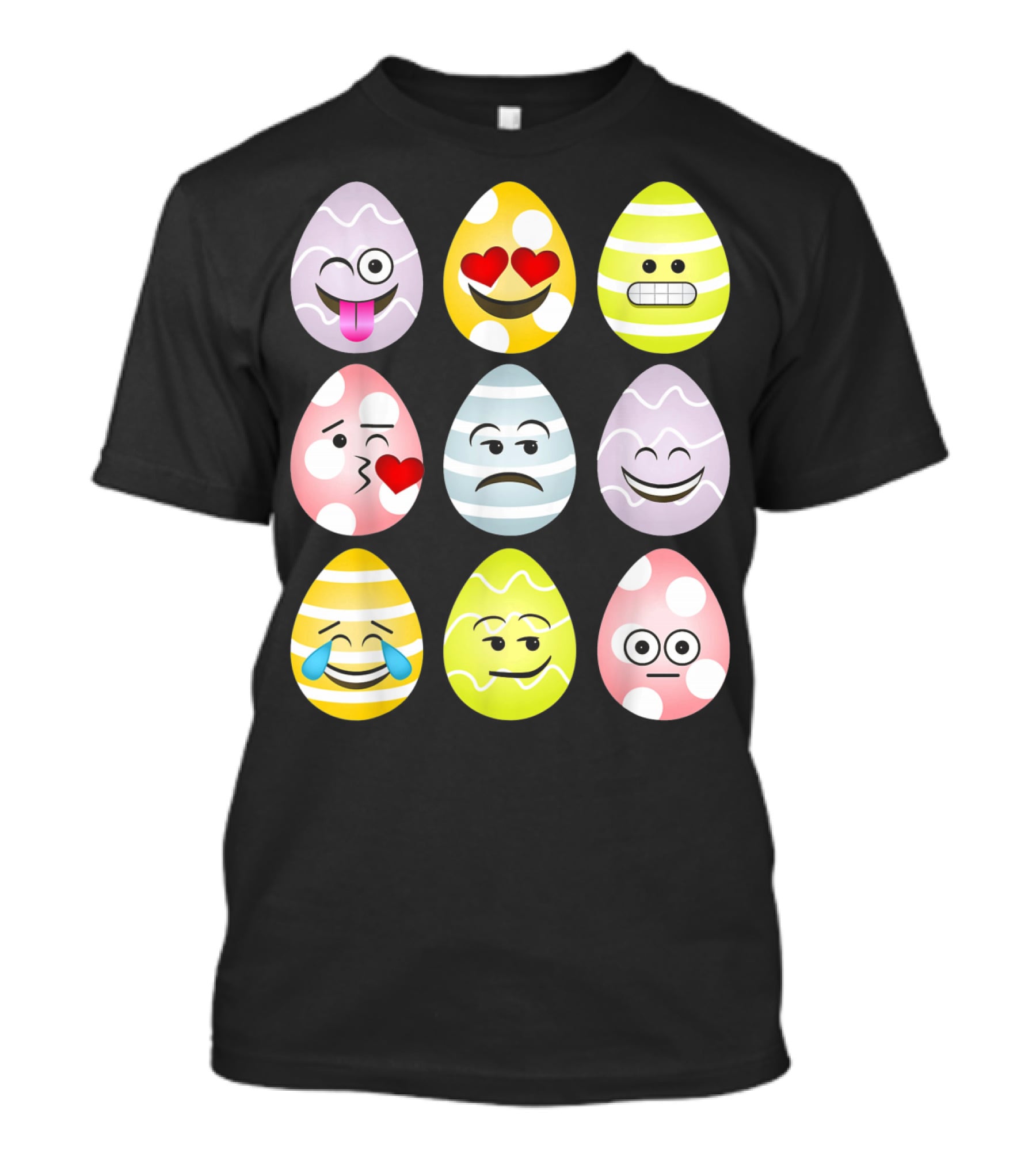 Easter Egg Emoji Faces Fun Expressions T-Shirt