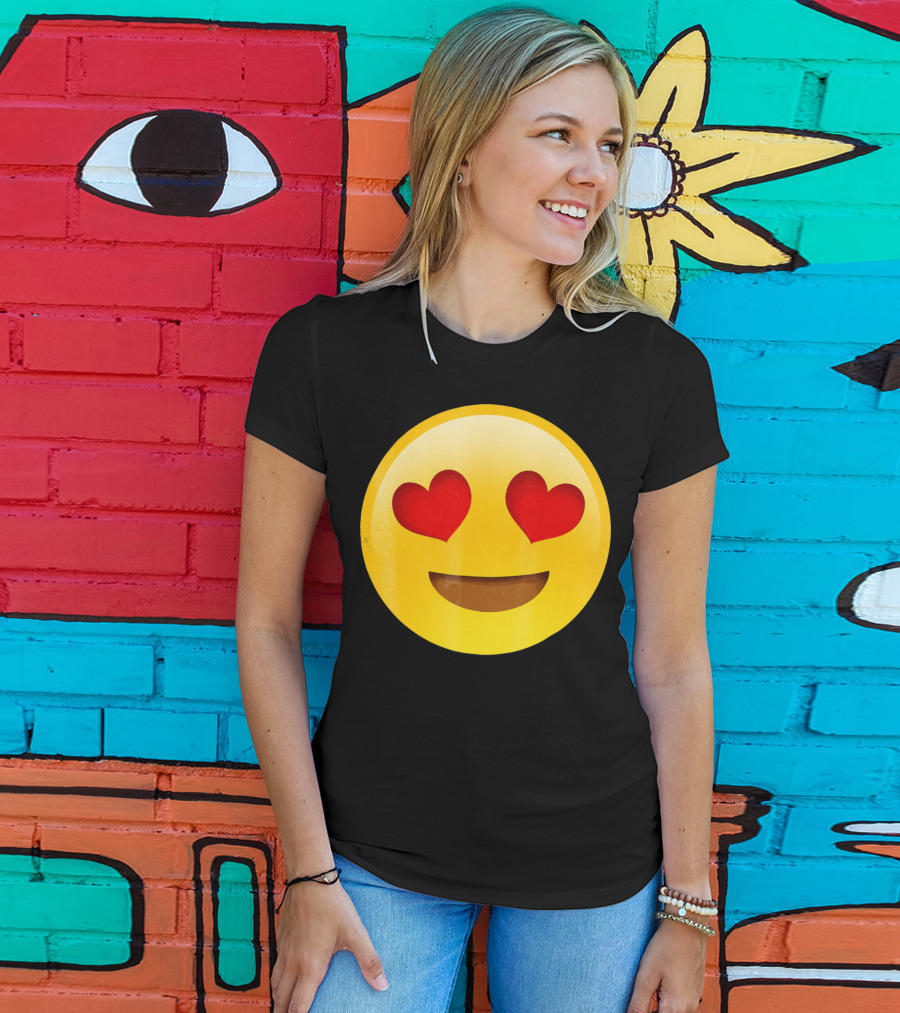 Emoji R Us Heart Eyes Smiley Love T-Shirt