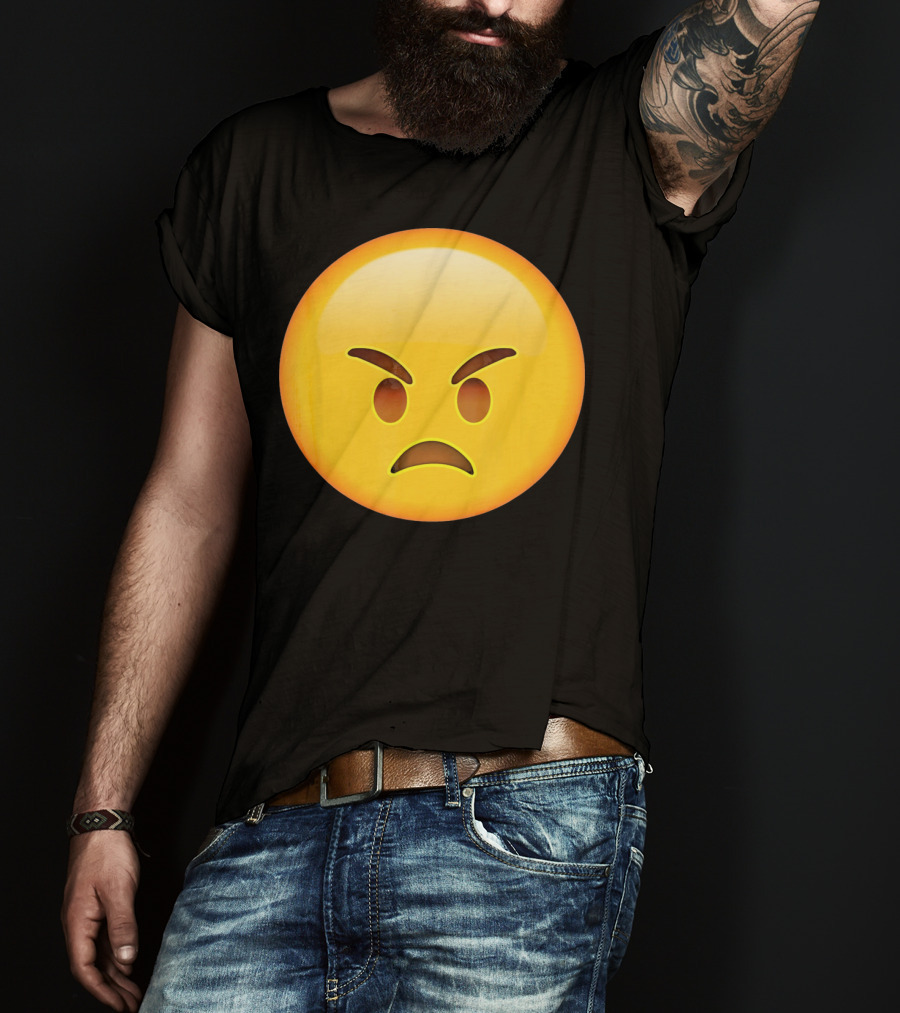 Emoji Angry Face Emoticon Mad Grumpy Upset T-Shirt