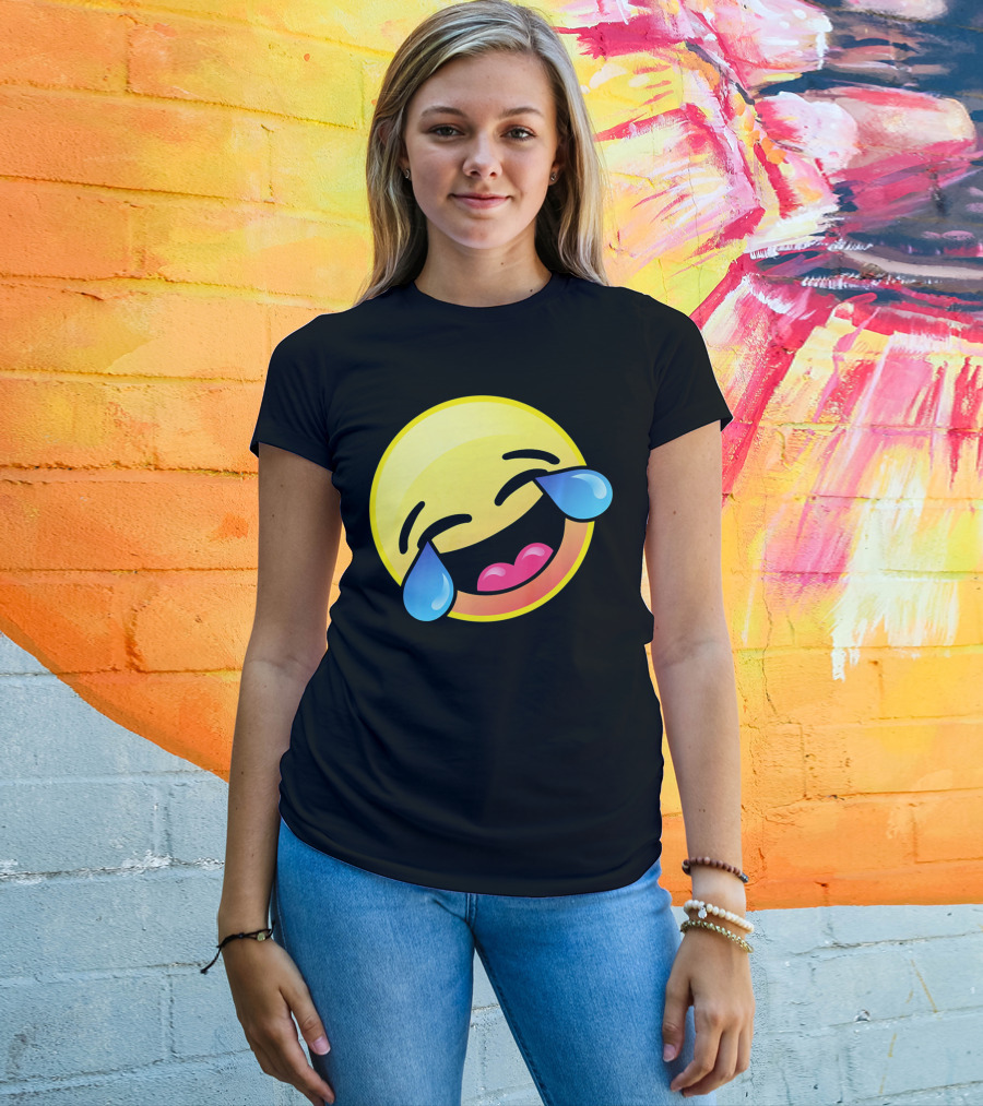 Laughing Crying Emoji Cute LOL Funny Expression T-Shirt