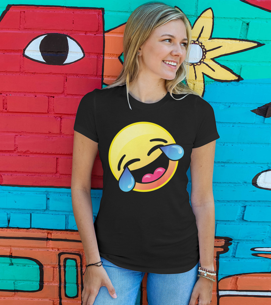 Laughing Crying Emoji Cute LOL Funny Expression T-Shirt