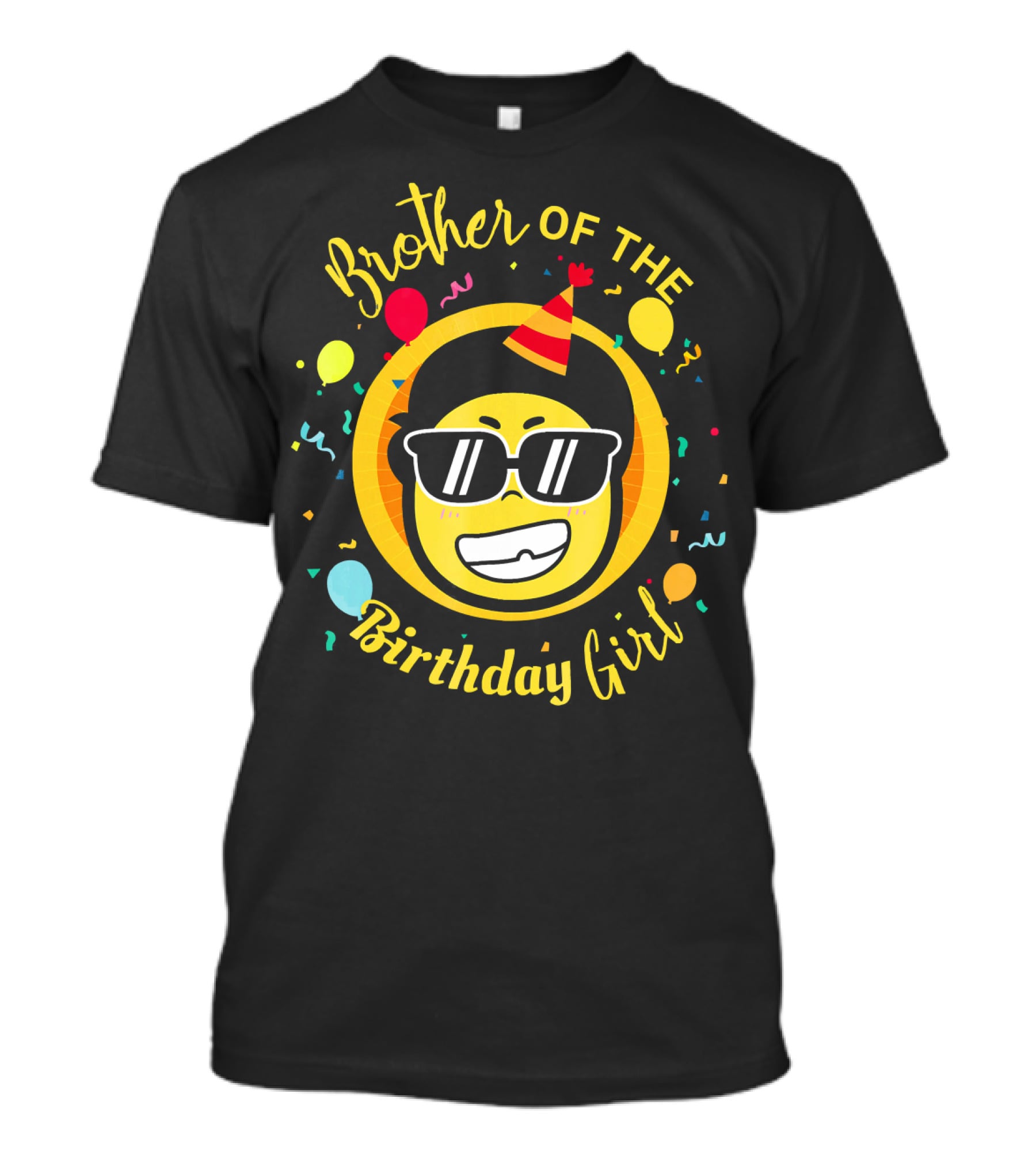 Brother Of The Birthday Girl Funny Emoji Party T-Shirt