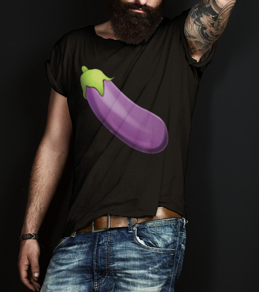 EmojiTees Bold Eggplant Emoji Weiner T-Shirt