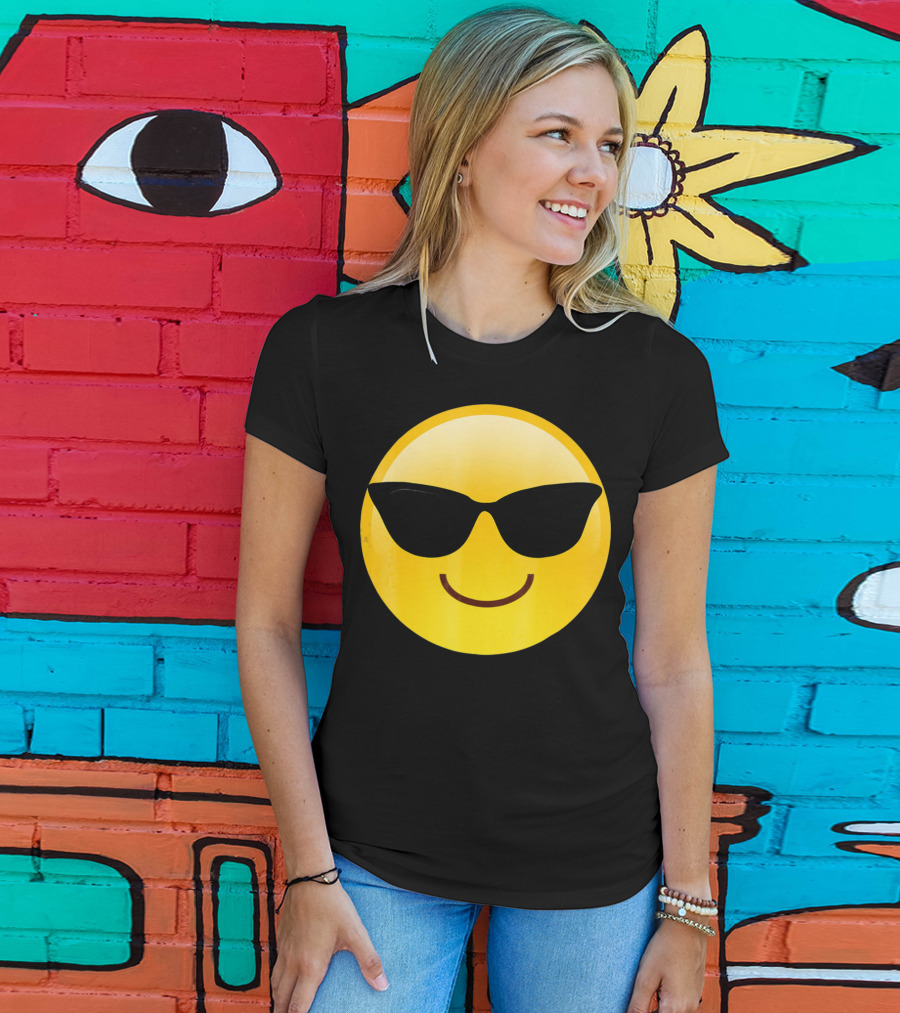 Cool Smiley Sunglasses Emoji Shades T-Shirt