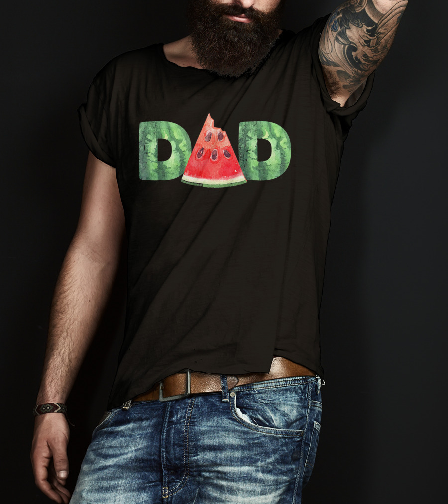 Funny Watermelon Dad Middle Fath T-Shirt