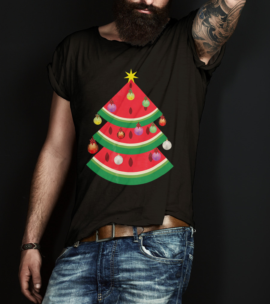 Watermelon Tree Merry Christmas Ornaments T-Shirt