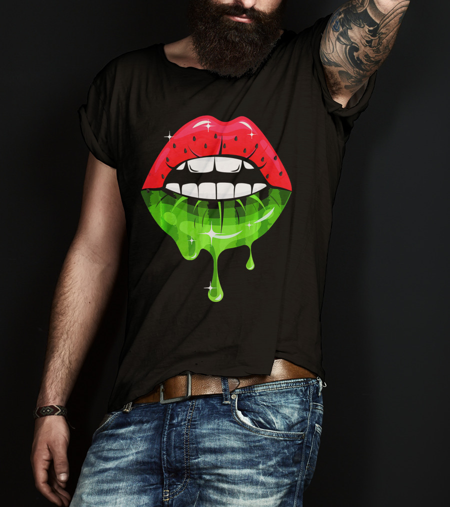 Watermelon Lip Dripping Summer Fruits T-Shirt