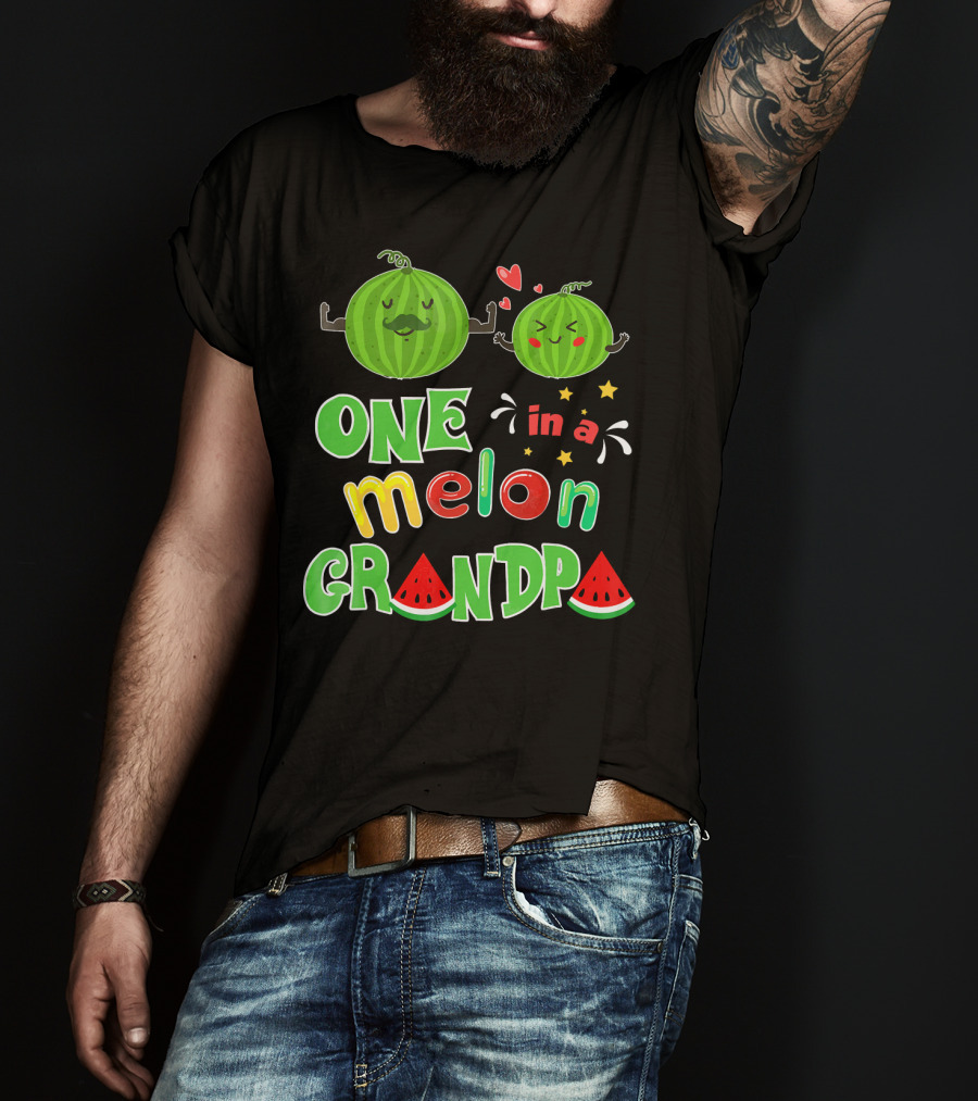 One In A Melon Grandpa Watermelon Summer Tropic T-Shirt