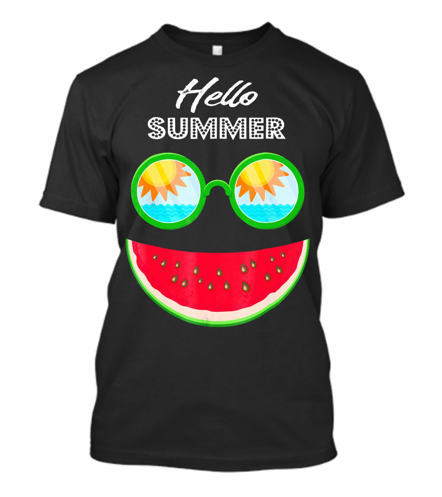 Hello Summer Watermelon Smile Sunglasses T-Shirt