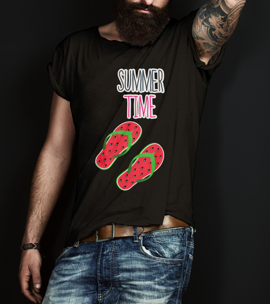 Summer Time Watermelon Flip Flop Fun T-Shirt