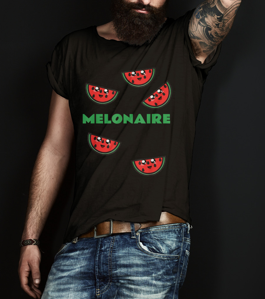 Melonaire Cute Watermelon Smile Faces Pun T-Shirt