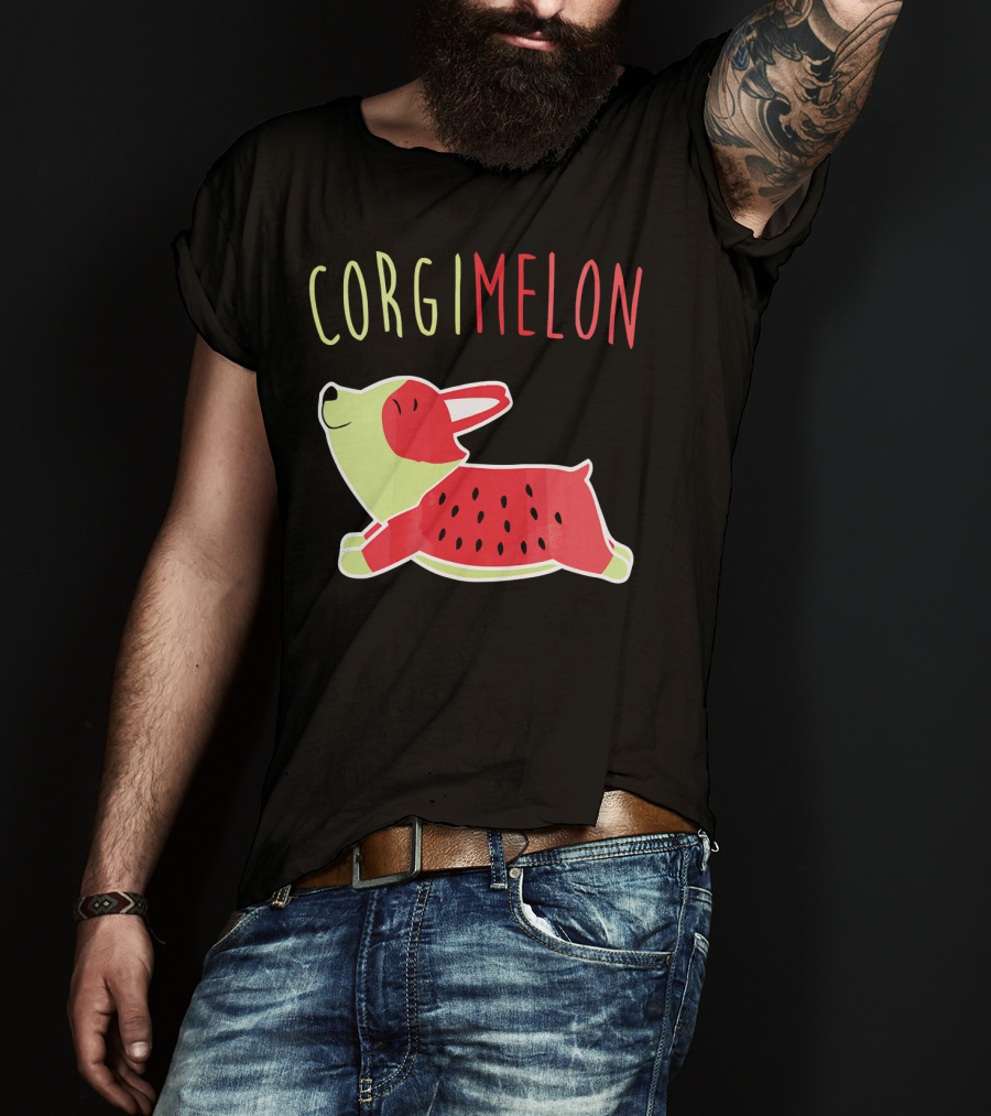 Corgimelon Funny Corgi Dog Plus Watermelon T-Shirt
