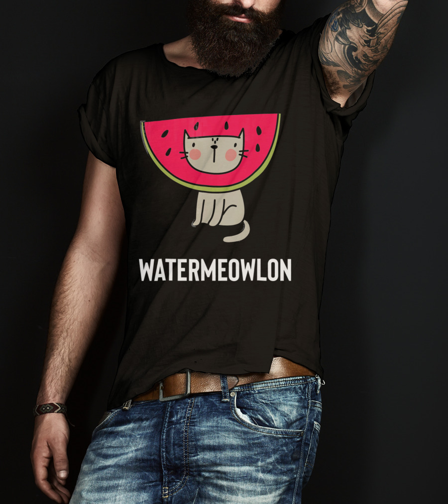 Watermeowlon Cute Cat Watermelon Meow T-Shirt