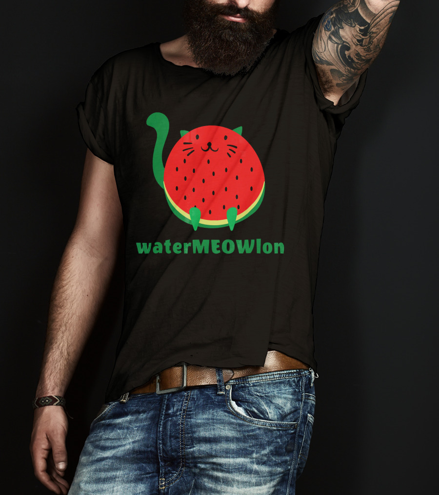 Watermeowlon Funny Cat Watermelon T-Shirt
