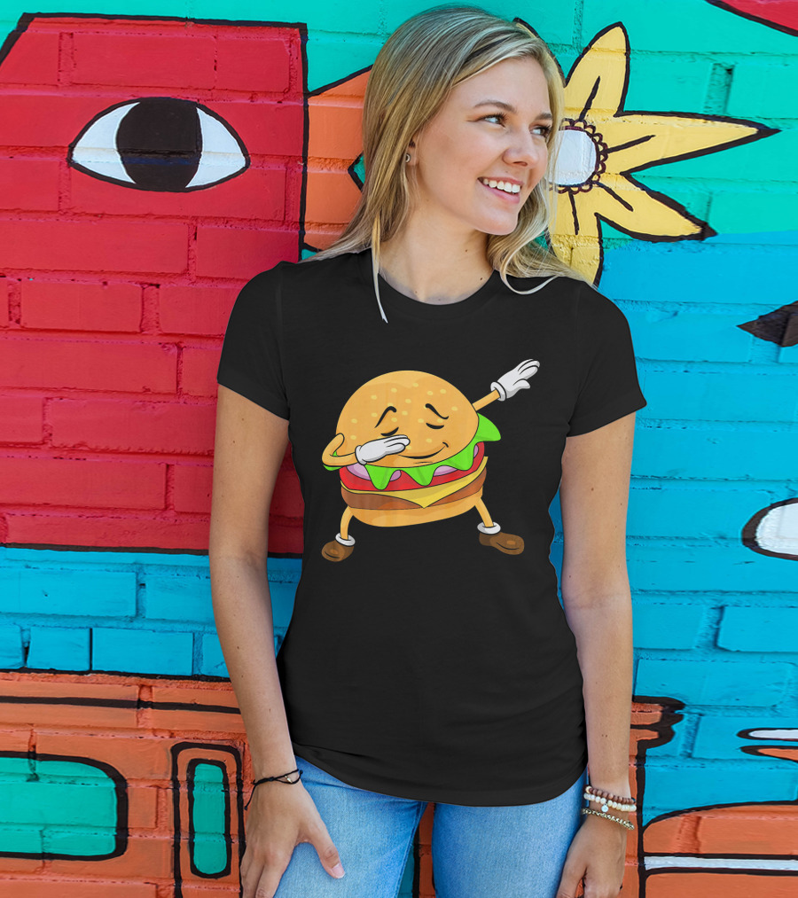 Burger Dabbing Dance Cheese Lettuce Tomato T-Shirt