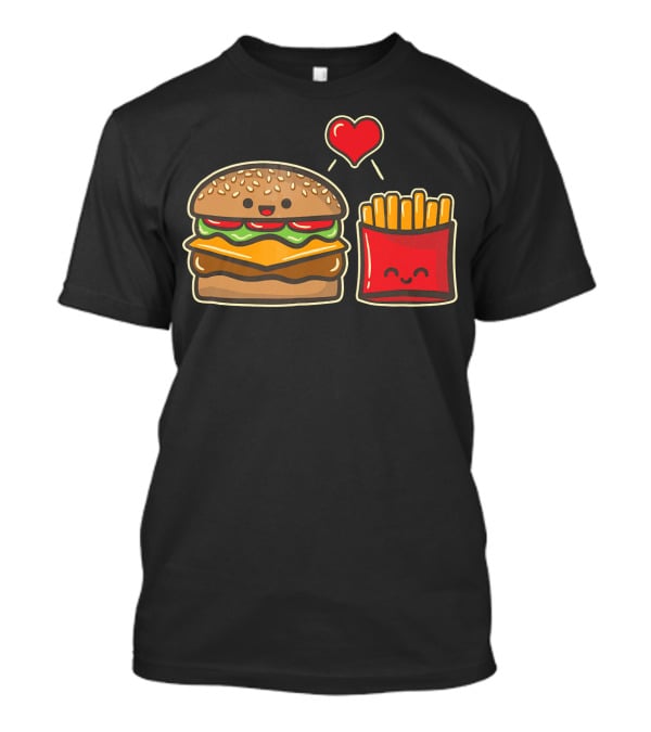 Burger And Fries Love Food T-Shirt