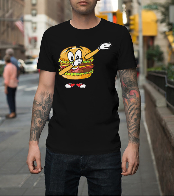 Shirt: Dabbing Cheeseburger Funny Hamburger Comic Pose T-Shirt Dabbing Cheeseburger Funny Hamburger Comic Pose T-Shirt