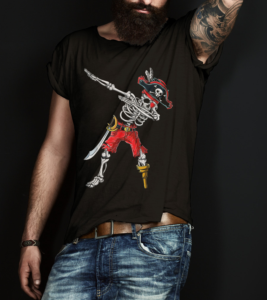 Dabbing Skeleton Pirate Dancing Halloween Kids Jol T-Shirt