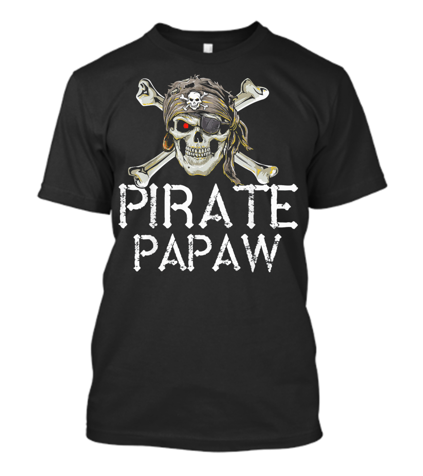 Pirate Papaw Skull Crossbones Eyepatch Bandana T-Shirt