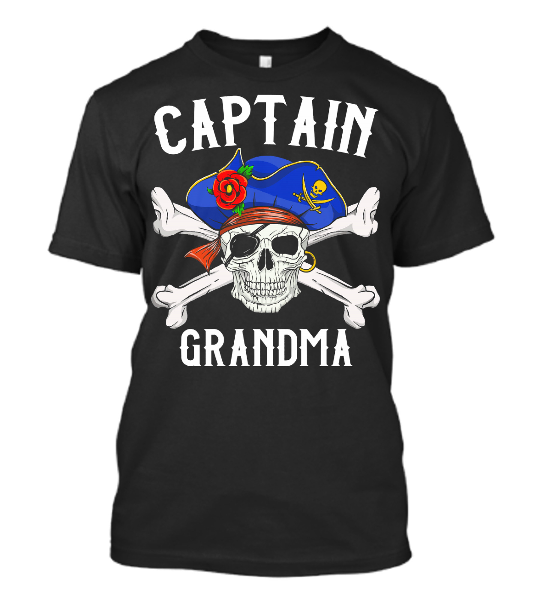 Captain Grandma Funny Pirate Skull Crossbones T-Shirt
