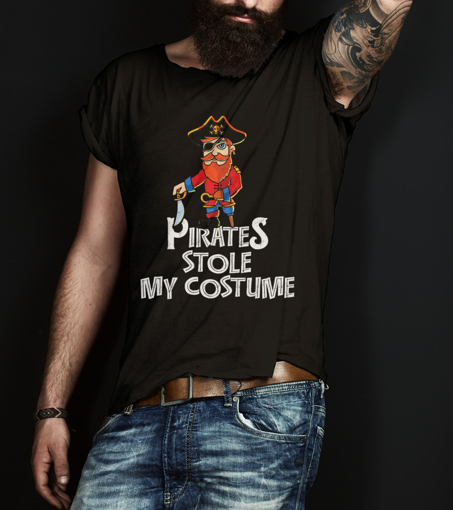Pirates Stole My Costume Pirate With Red Beard T-Shirt