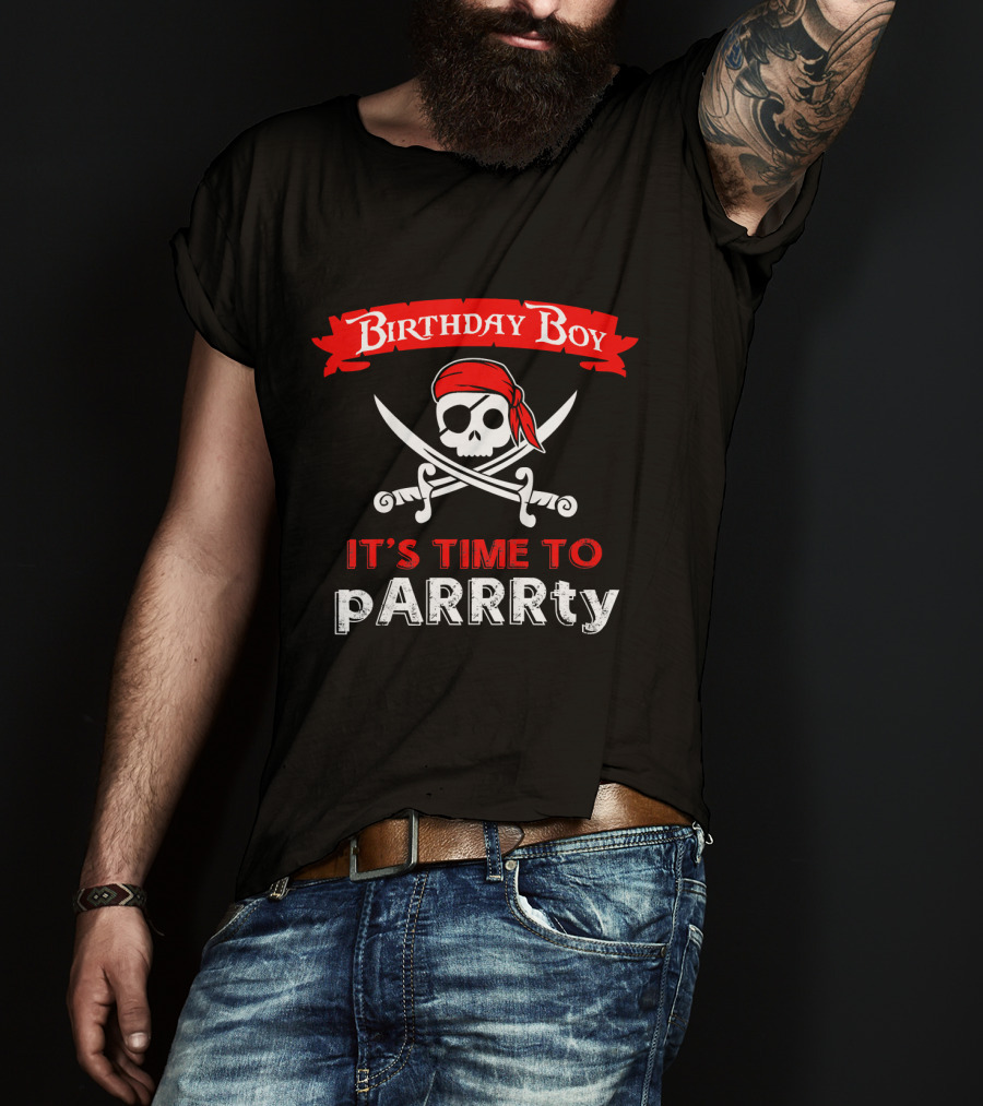 Birthday Boy Pirate It's Time To PARRRty T-Shirt