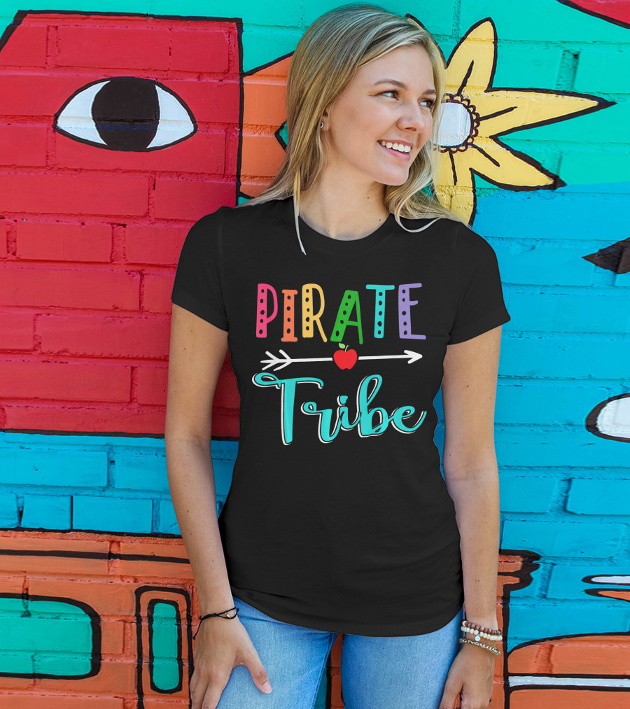 Pirate Tribe Apple Arrow With Colorful Letters T-Shirt
