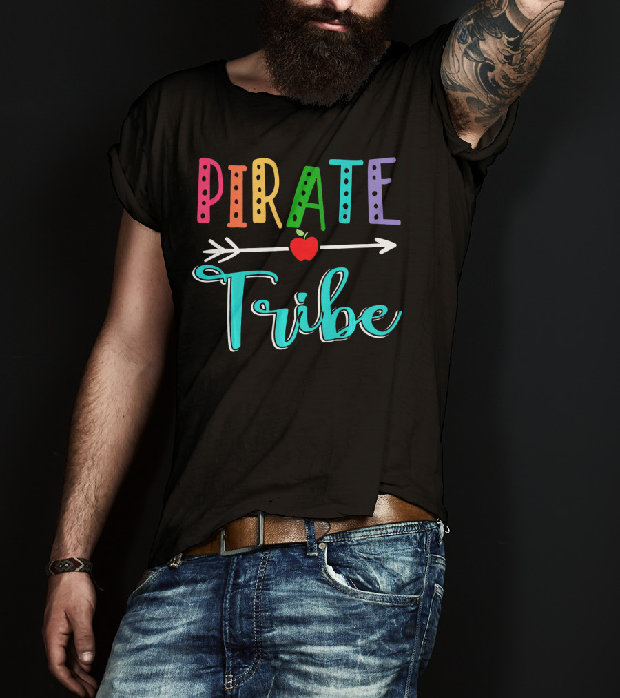 Pirate Tribe Apple Arrow With Colorful Letters T-Shirt